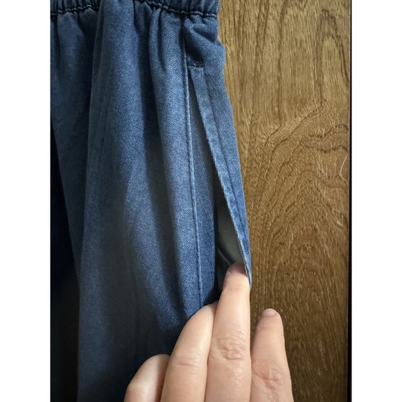 SHEIN Women's Blue Midi Denim Jean Skirt Elastic Waist Pockets Fit & Flare 3XL - Picture 4 of 10